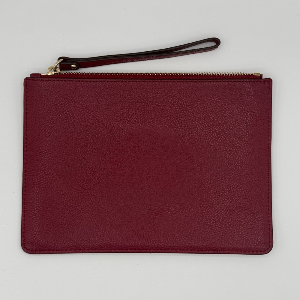 Michael Kors Jet Set Travel XL Zip Stud Clutch Wristlet Pebbled Leather Mulberry - Picture 10 of 10